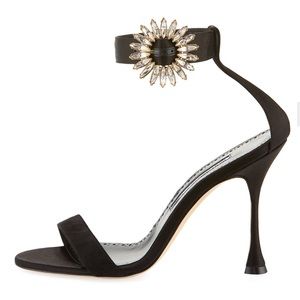 NWT Manolo Blahnik Nabasa 105mm Satin Sandal Size 9 (39)